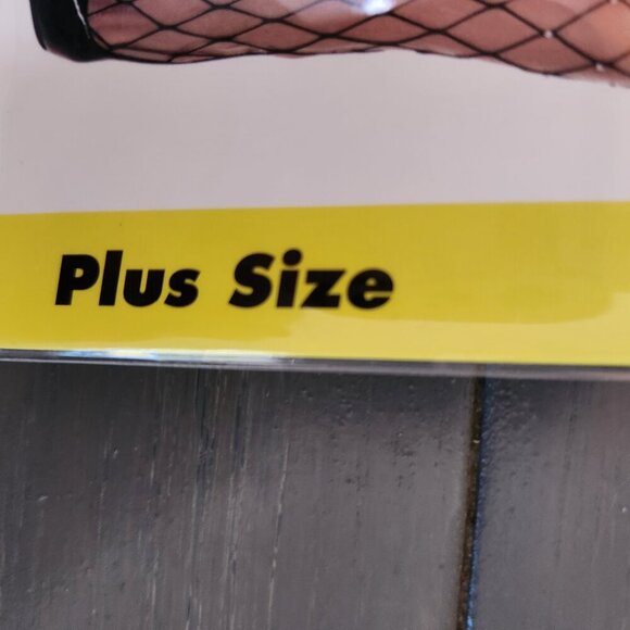 Spirit Halloween Women's Black Wide Net Rhinestone Fishnet Tights plus size - Picture 4 of 5